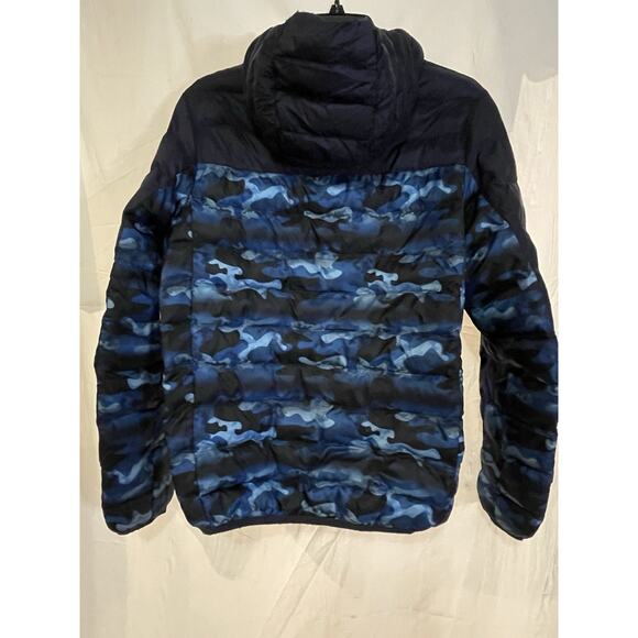 ZeroXposure Kids Puffer Coat Boy’s XL 18/20 Black Blue Camouflage Zip Hood - Picture 7 of 9